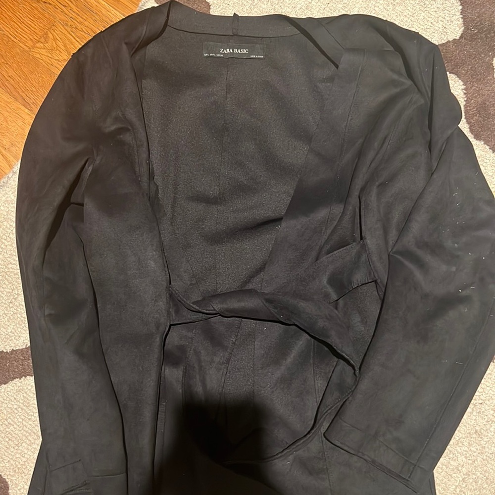 Zara faux suede tie front jacket. Size L